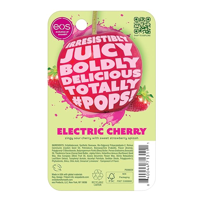 eos 24H Moisture Super Balm- Electric Cherry, Limited-Edition Lip Mask, 0.35 fl oz