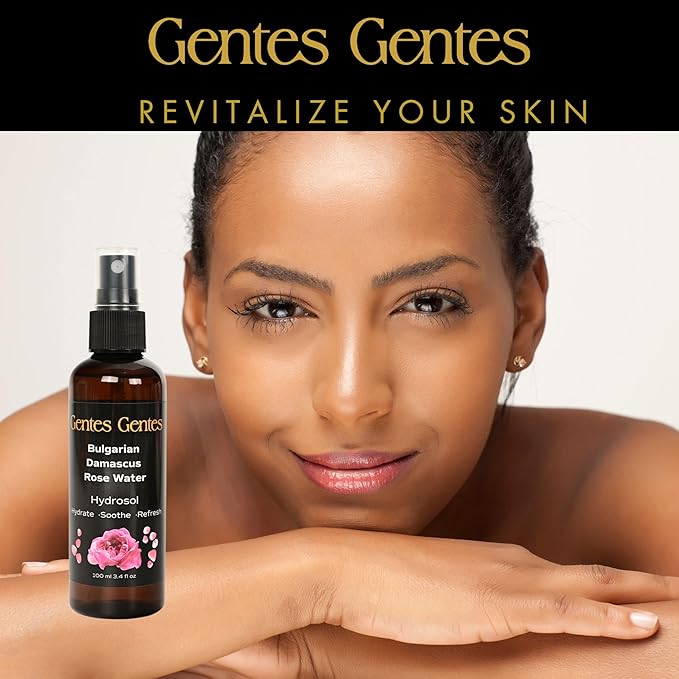 100% Pure Bulgarian Damascus Rose Water Hydrosol – Luxury Facial Toner for Hydration & Radiant Skin, Body Mist & Pillow Spray | Natural Skincare | 3.4 fl oz