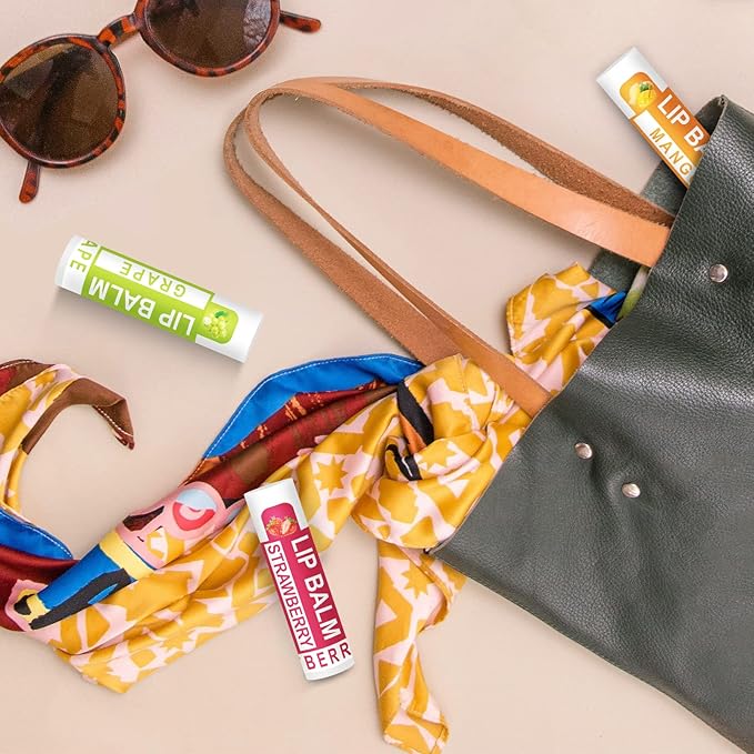 DMSKY 24 Pack Lip Balm, Natural Lip Balm Bulk with Vitamin E and Coconut Oil, Lip Care Product, Moisturizing Soothing Chapped Lips