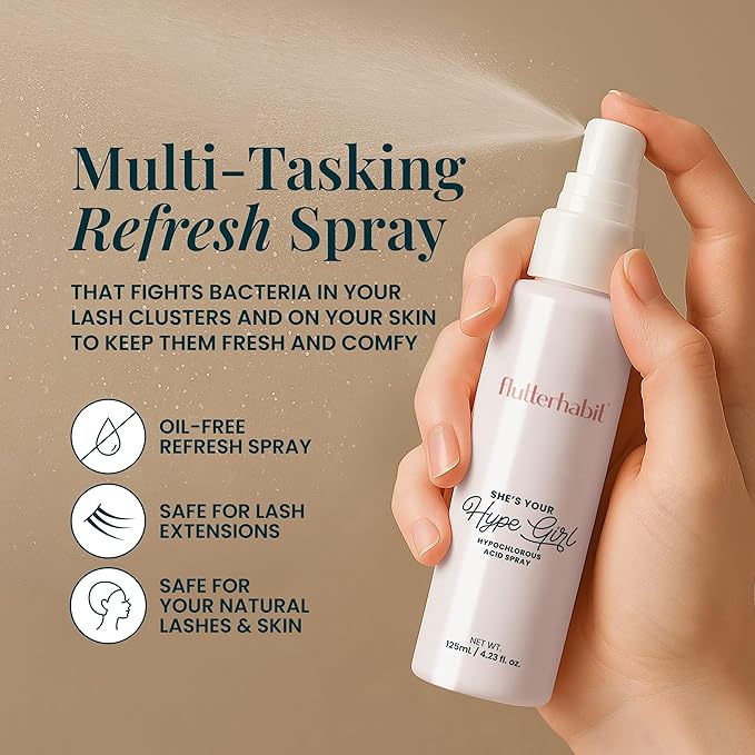 FlutterHabit Hypochlorous Acid Spray, Face Mist for Acne Prone Skin, HOCl Formula to Soothe Irritation, Refresh Complexion, Repair Damage, Balance Oil, Calm Redness, Restore Clarity (125mL)