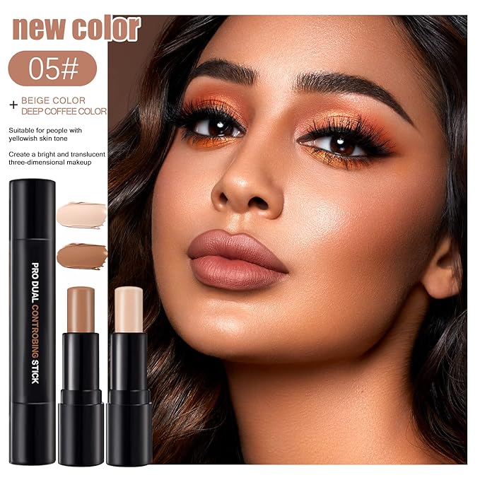 Double-End Contour Highlighter Stick Contour Stick, Face Highlighter, Contour Makeup Contouring Sticks Cream Concealer (5)