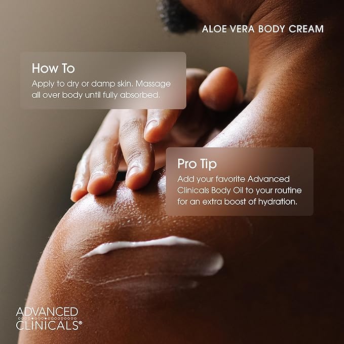 Advanced Clinicals Aloe Vera Lotion Skin Care Relief Cream | Vitamin E Infused Hyaluronic Acid Moisturizer & Vitamin C Body Lotion For Women & Men Helps Improve Look Of Extremely Dry Skin, 16 Ounce