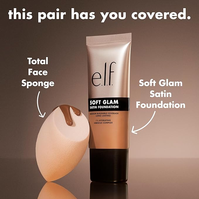 e.l.f. Soft Glam Foundation, Medium Coverage, Long-Lasting & Buildable Foundation For A Smooth, Satin Finish, Vegan & Cruelty-Free, 44 Tan Cool