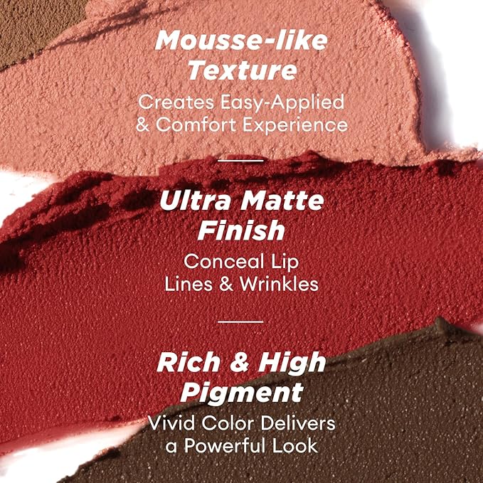 ITY Velvet Matte Finish Lip Stain-Mousse Textured Lip Clay, Orange Shade, Conceals Lip Lines, Rich Pigment Lip Tint Lipsticks, 0.14 oz (4g) in Ginger