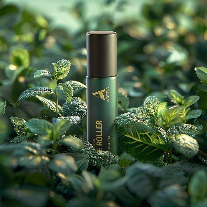 Abera Eye Roller Serum with Mint Essence, Vitamin C and Peptides - Energizing Serum for Dark Circles and Puffiness, Fine Lines Serum, 0.34 fl oz