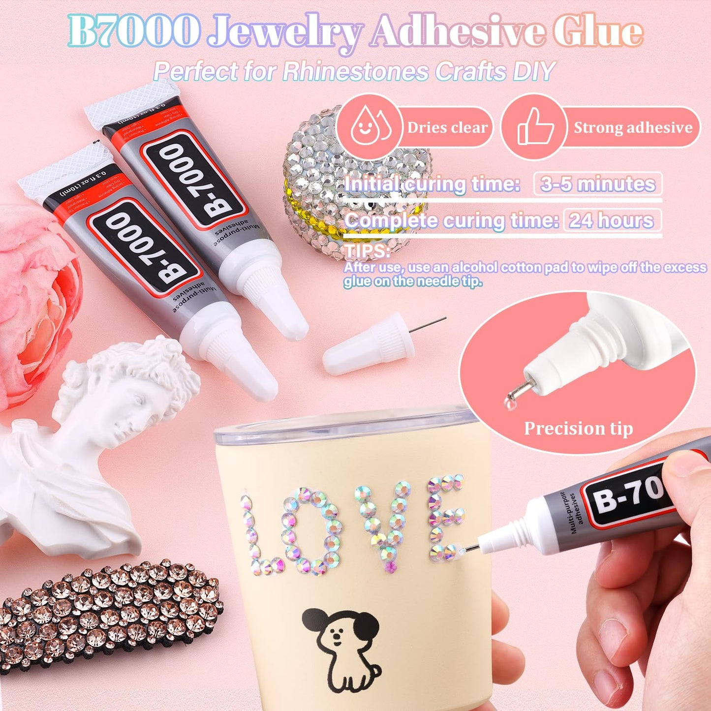 30000Pcs Resin AB Rhinestones for Bedazzling Crafting with b7000 Jewelry Glue, Bulk Flatback Gems Bedazzler Kit for Crafts Clothes Shoes Fabric Nail Diamond Art, Assorted Size 2/3/4/5/6mm