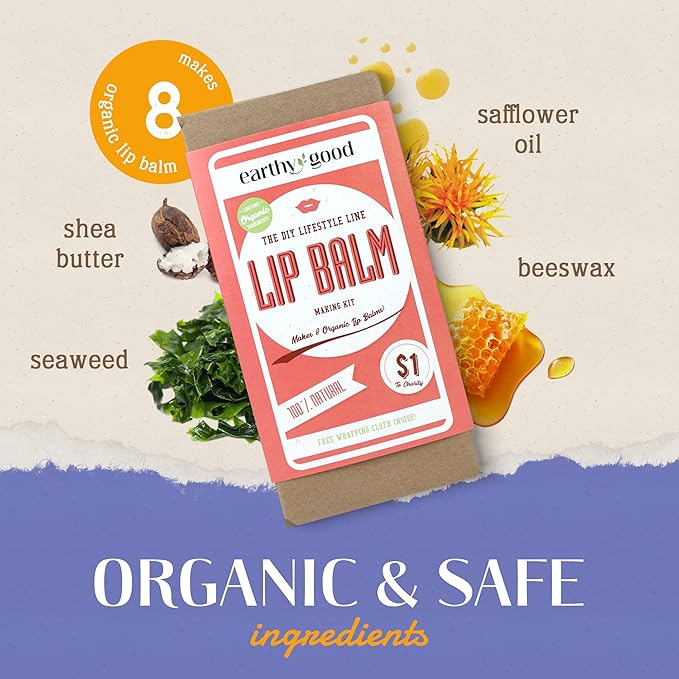 Earthy Good Organic DIY Lip Balm Making Craft Kit By Kiss Naturals