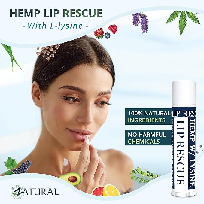 Hemp Lip Balm with L-Lysine-Heal, Moisturize, Protect (5)