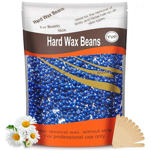 Hard Wax Beads for Hair Removal, Yovanpur Wax Beads for Sensitive Skin, Har Wax Beans for Coarse Hair, Waxing beads for Face, Eyebrow, Body, Bikini, Brazilian At Home 300g (10 Oz)/bag (Blue)