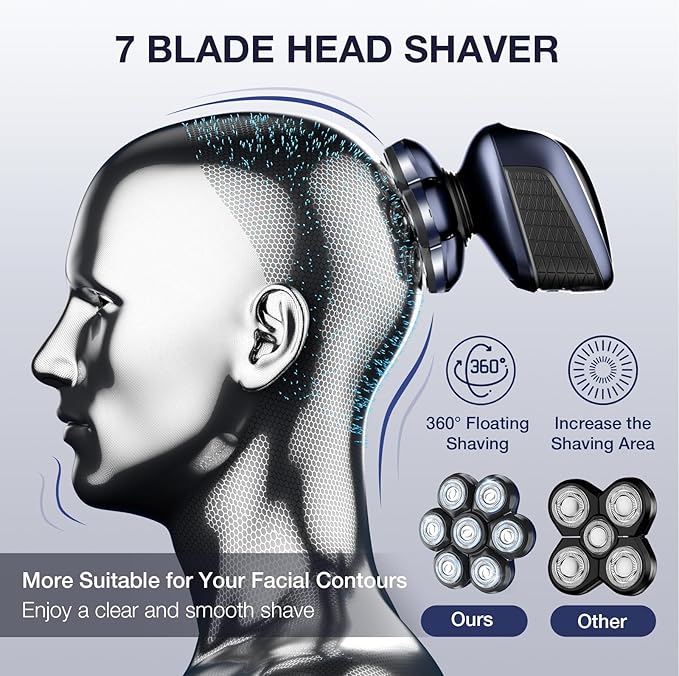 Head Shavers for Bald Men: 5-in-1 Electric Razor - Waterproof Shaving Grooming Kit for Balder - Turbo Speed & Precision Blades