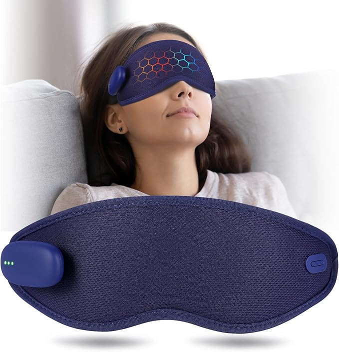 Heated Eye Mask, USB Eye Mask for Dry Eyes, Sleep Mask for Men Women, Portable Professional Electric Warm Eye