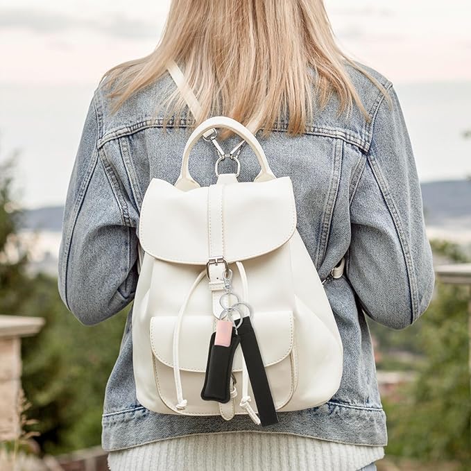 4 Pcs Keychain Chapstick Holder, Lipgloss Holder Keychain, Chapstick Holder Key Chain with Wristlet Lanyards, Lipstick Keychain Holder Lip Balm Sleeve for Women Girls