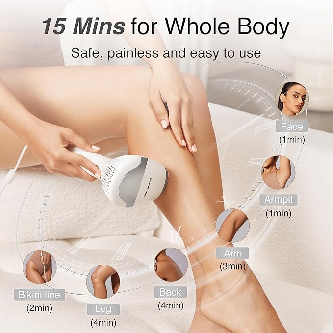 Diode Laser Hair Removal for Men and Women, V8S for Skin Tone 1-5, Permanent Reduction in Hair Regrowth, The World's First FDA-cleared Home-use Wide-Angle 810nm Laser Hair Removal Device