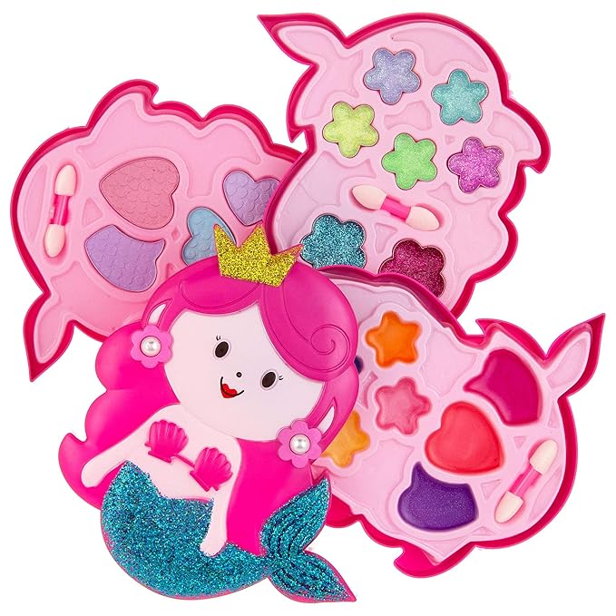 Expressions – Mermaid Beauty Kit – Novelty Starter Makeup Palette, Fold Out Makeup Palette, Make Up Toy Cosmetic Kit Gifts for Girls -Washable Make Up Set-Non-Toxic
