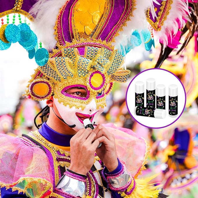48 Pcs Mardi Gras Lip Balm Moisturizing Lip Balm Bulk Lip Balms and Moisturizers Wax Lip Cream Stocking Stuffers for Mardi Gras Party Favors Gift Baskets Women Men, Jasmine