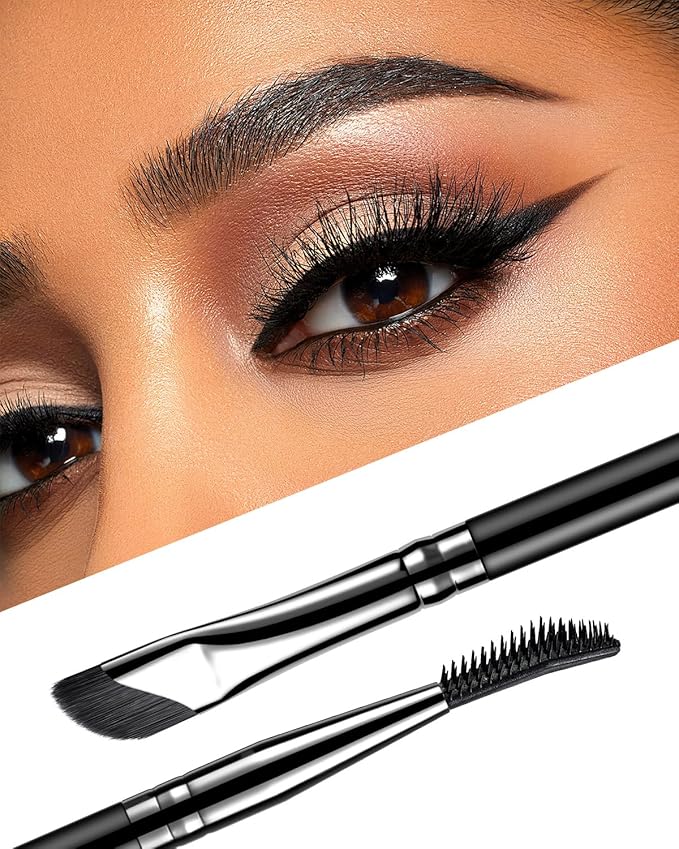 EIGSHOW Dual-Ended Precision Eyebrow Brush and Comb for Eyeliner Lining, Sculpting Brows, Professional Eye Makeup Tools (D109)
