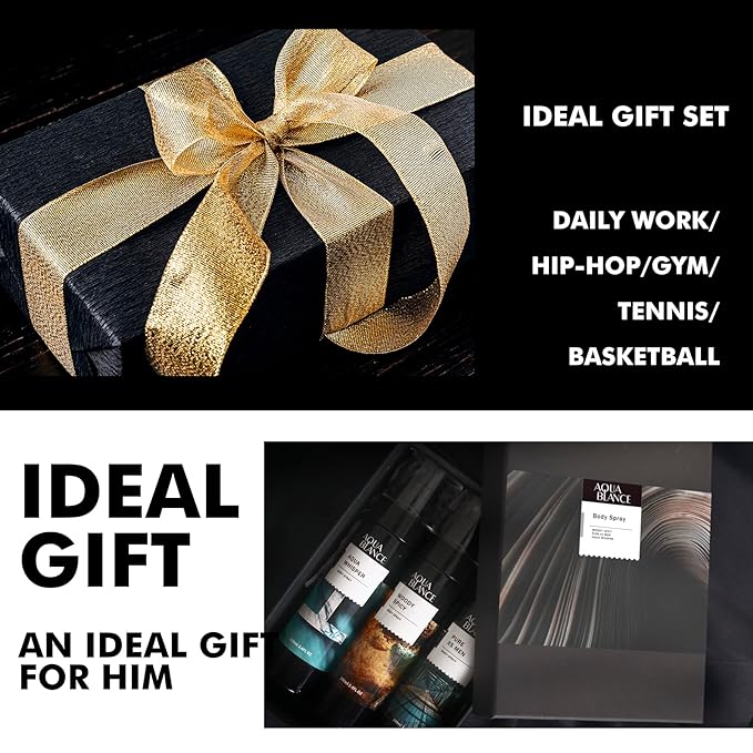 Deodorizing Body Spray for Men, Mens Body Refreshing Spray, Fragrance Mist, Pack of 3, Each 3.4 Fl Oz, Total 10.2 Fl Oz