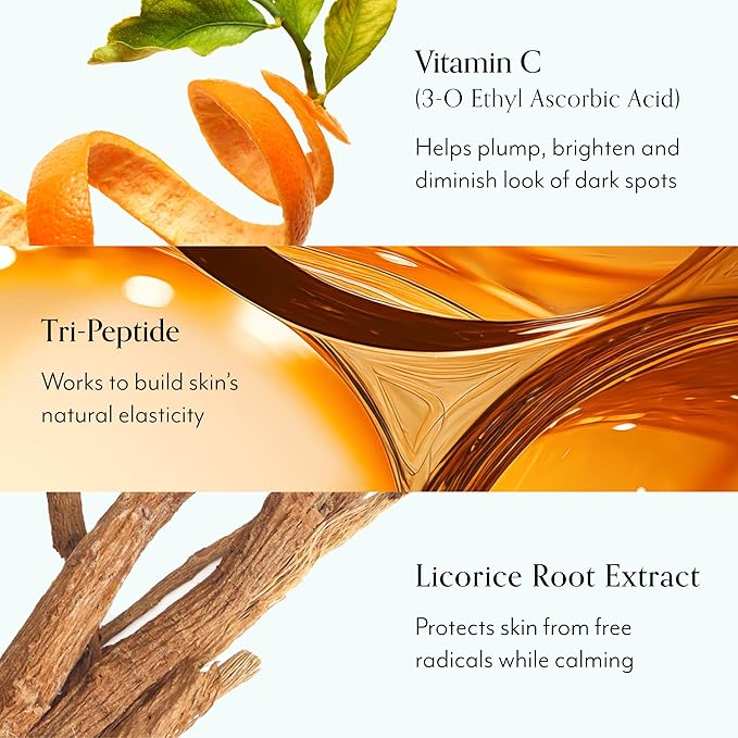 Bliss Vitamin C + Tri-Peptide Bright Idea Serum – 15% Brightening + Barrier Boost Complex for Radiant, Firm Skin – Anti-Aging Face Serum Boosts Collagen & Elasticity - 1 fl oz