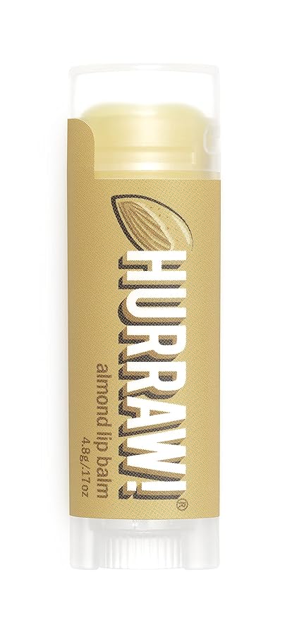 Hurraw! Almond Lip Balm: Organic, Certified Vegan, Cruelty and Gluten Free. Non-GMO, 100% Natural Ingredients. Bee, Shea, Soy and Palm Free. Made in USA