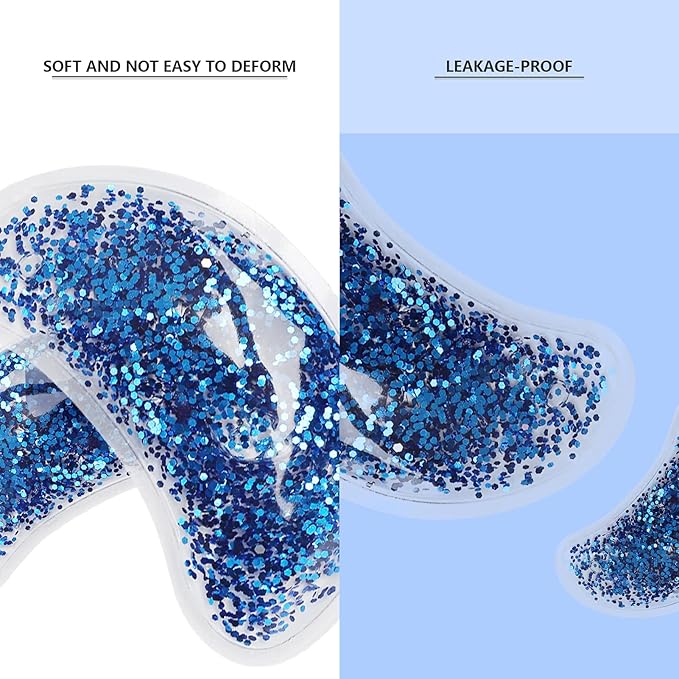 Eye Gel Ice Pack, Reusable Gel Eye, Eye Cooling Pad Hot Cold Eye Patch, Under Eye Patches to Relieve Tired Eyes, Dark Circles(Blue)