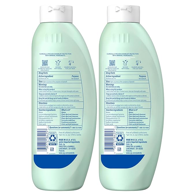 Head & Shoulders BARE Dandruff Shampoo Twin Pack, Fragrance-Free, Sensitive Scalp Care, Sulfate-Free, Silicone-Free, Dye-Free, Eco-Friendly Bottles, Safe for All Hair Types, 13.5 Fl Oz Each (Set of 2)