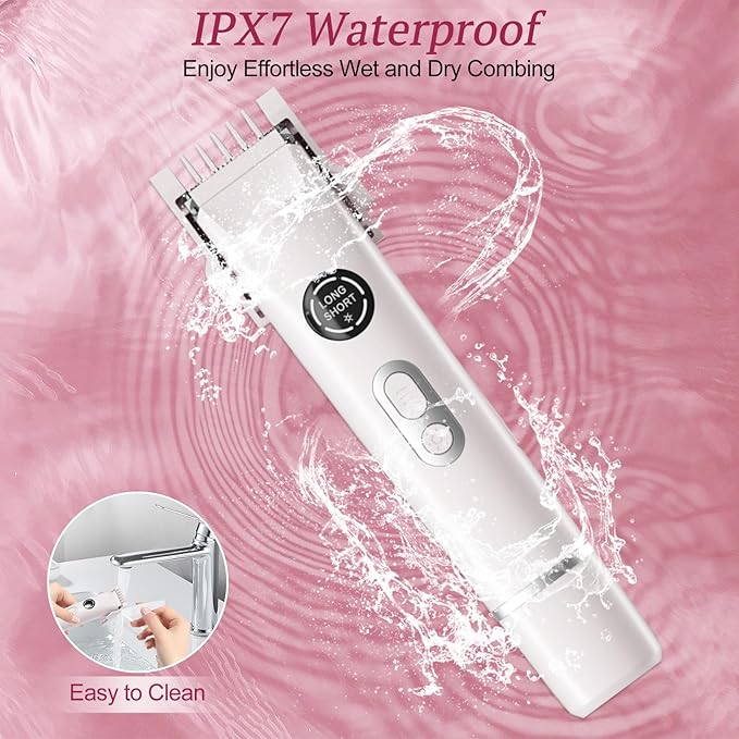 Bikini Trimmer for Women, 4 in 1 Wet/Dry Electric Razors for Women - Dual Head, Painless Rechargeable Portable Womens Razors for Shaving Set for Face, Nose, Eyebrows, Armpits, Bikini Area (White)