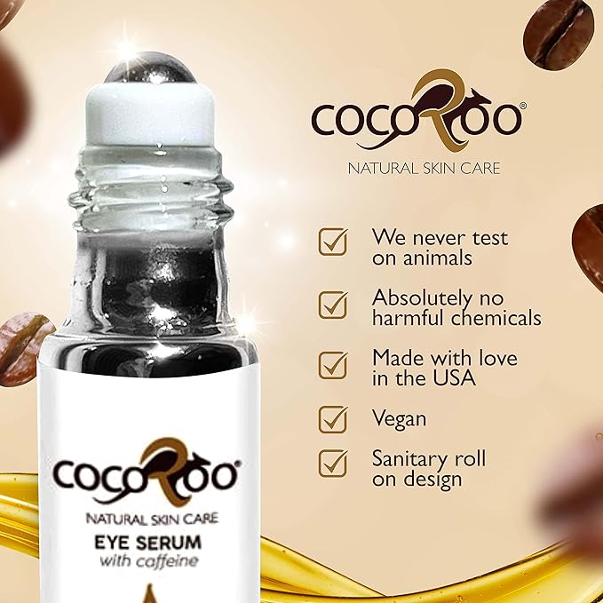 Caffeinated Eye Serum, Nutrient-Dense, 100% Pure, Natural & Vegan (Unscented)