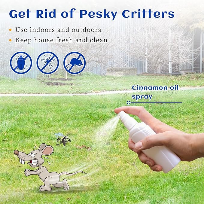 HIQILI Cinnamon Essential Oil for Spary, Diffuser, Garden and Kitchen - 100% Pure Natural - Indoor and Outdoor, 3.38 Fl Oz