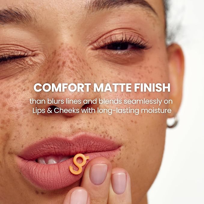 COLORGRAM NUDE BLUR TINT 15 LIGHT APRICOT | Soft Velvet Matte Liquid Lipstick & Cheek Tint | Lightweight Blurring Tint for a Smooth & Airbrushed Finish | Long-Lasting & Non-Sticky Formula