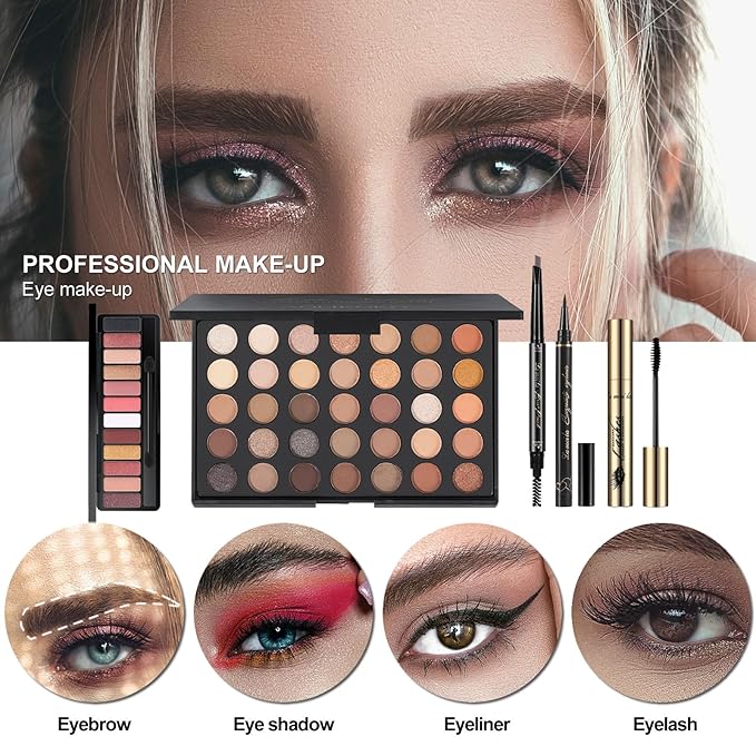 All In One Full Makeup Kit for Women,Professional Makeup kit,Multipurpose Makeup Sets, Beginners and Professionals Alike