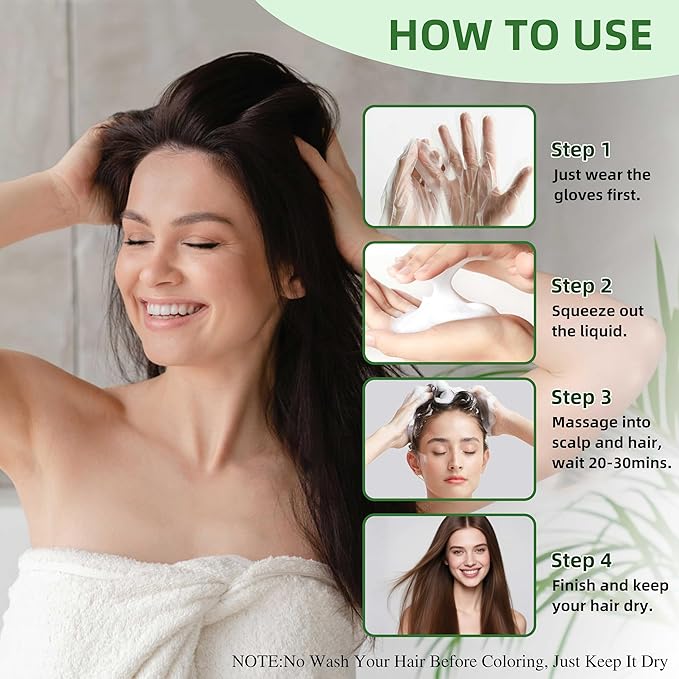 Hair Dye Shampoo 3 in 1 for Gray Hair Coverage,Argan nut Natural Shampoo Hair Dye for Women & Men/Ammonia-Free 500ml(Linen)