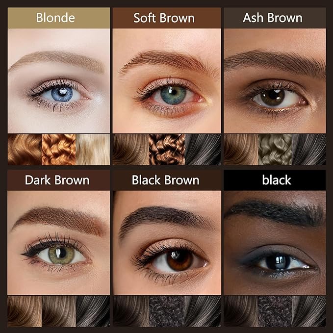 Eyebrow Pen, Soleira Waterproof Eyebrow Pencil with 4 Tip Microblading Eyebrow Pen and Dual-ended Eyebrow Brush, for Natural-Looking Brows, Long-Lasting, V2 Dark Brown