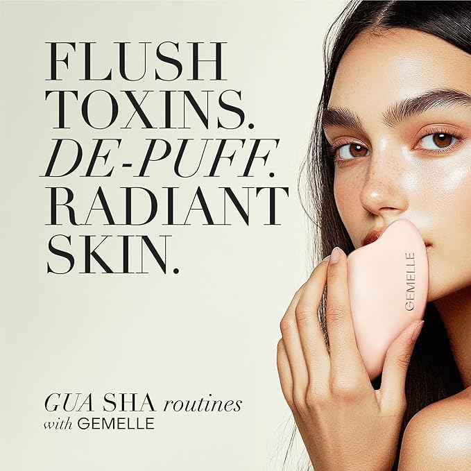 GEMELLE Lymphatic Gua Sha Face Oil | 10x Award Winner | Detox, Plump, Sculpt, Hydrate | Premium Natural Botanical Oil for Gua Sha Facial Tools, Lymphatic Drainage Massager, Jade Gua Sha Stone - 30ml