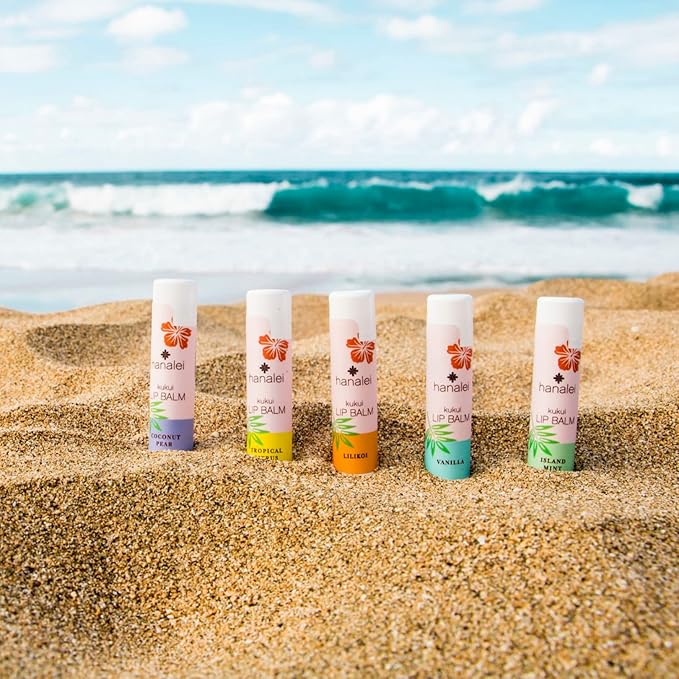 Hanalei Lip Balm and Moisturizer - Natural Kukui Oil and Beeswax Lip Moisturizer to Hydrate and Replenish Dry, Chapped Lips - Made in USA - Tropical Citrus