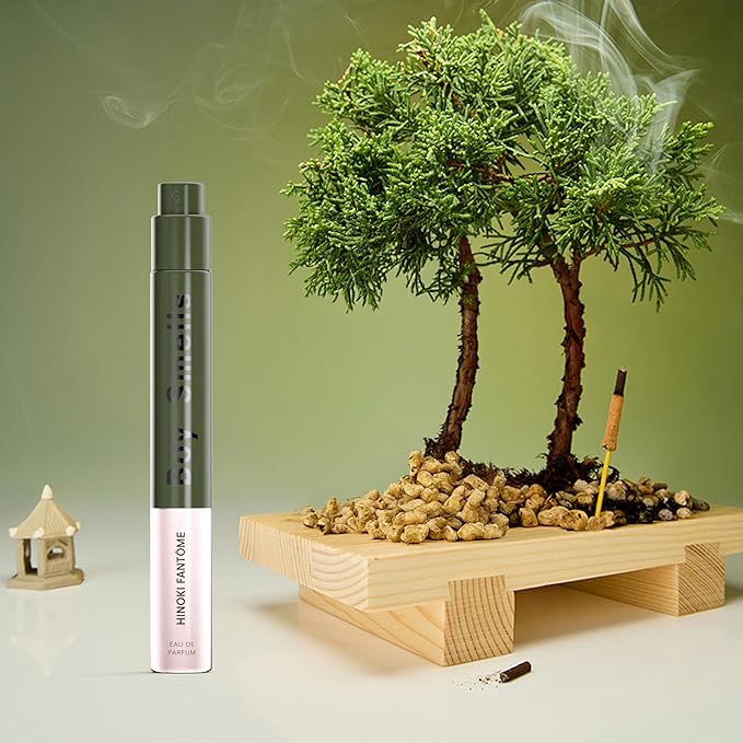 Boy Smells Hinoki Fantôme Travel Spray - Woody Spicy Perfume with Cardamom Cedarwood and Smoked Amber Notes - Long Lasting Fragrance Eau de Parfum Spray - 10ml