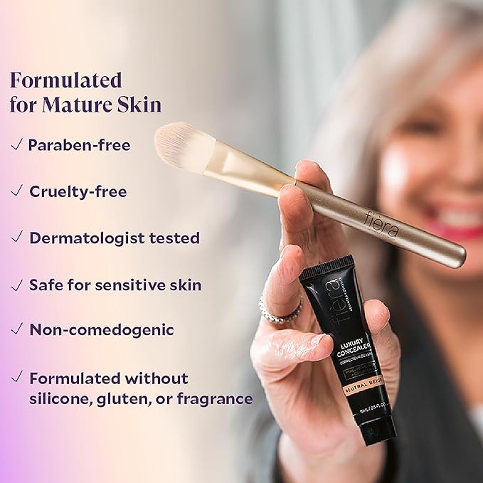 Fièra Luxury Concealer with Anti-Aging - All Day Coverage for Dark Circles, Fine Lines, Wrinkles & Spots - Medium, 0.5 Ounce