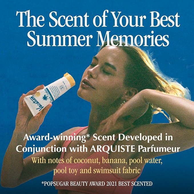 Vacation Classic Sunscreen Lotion SPF 30 & Air Freshener Bundle, Water-Resistant, Lightweight, Transparent on All Skin Tones, Dermatologist-Tested, Vegan, Travel Size, 3.4 Fl. Oz.