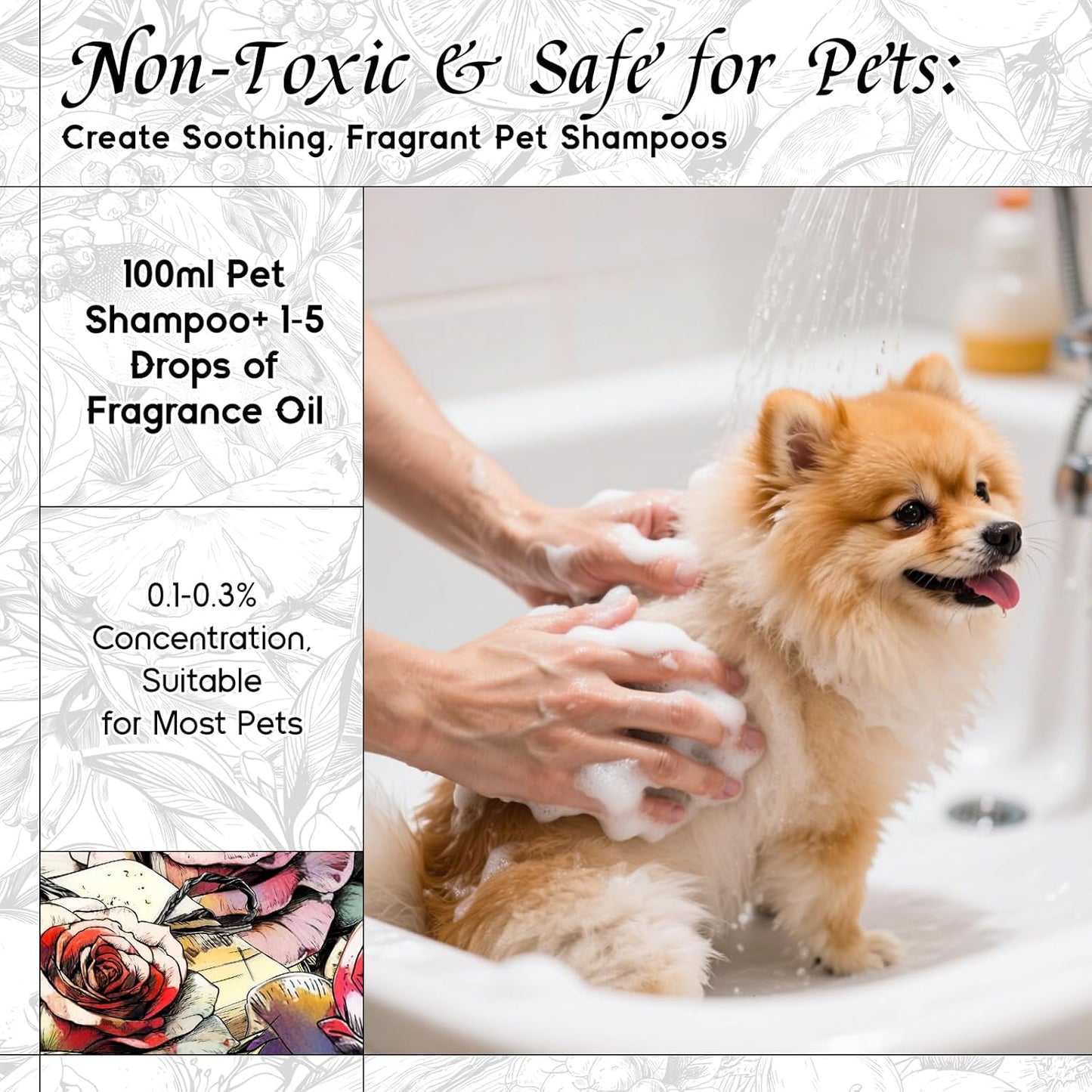 HIQILI Rose Fragrance Oil for Candle & Soap Making, Essential Oil Diffuser, Floral Scents, Add to Laundry Dryer Balls - 1 Fl Oz