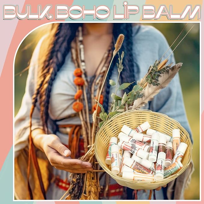 50 Pack Lip Balm Religious for Women Boho Christian Lip Balm with Scripture Bulk Lipsticks Gifts Faith Bible Verse Scripture Inspirational Gift Party Favors Coworkers 10 Styles