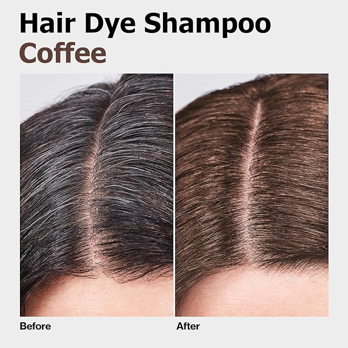 Hair Dye Shampoo, Gray Hair Coverage Dye Shampoo, Hair Color Shampoo for All Hair Types, Champu Para Canas, Suitable for Home and Salon (Coffee)