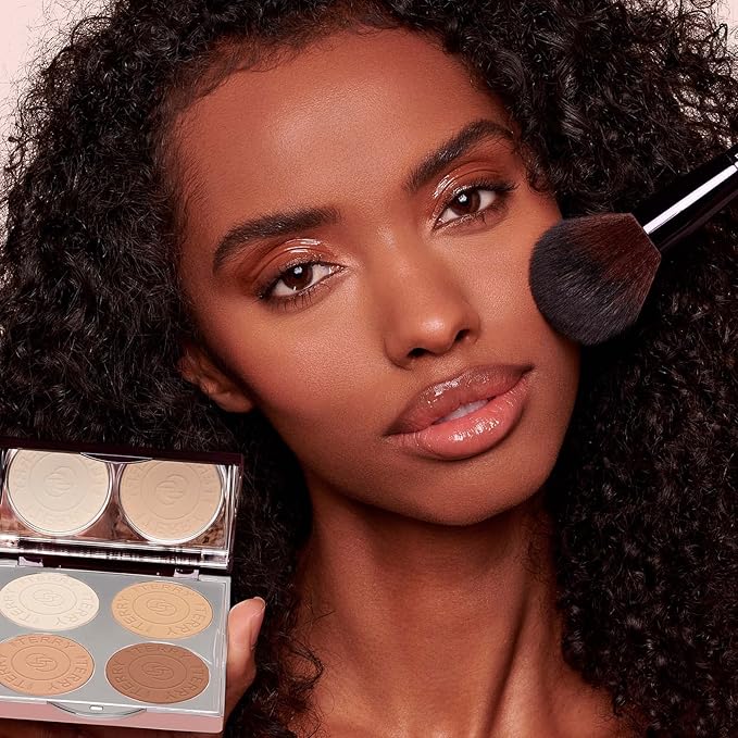 By Terry Hyaluronic Hydra-Powder Palette, 4-Shade, Vegan Contour Palette For Flawless & Matte Complexion, Medium to Warm