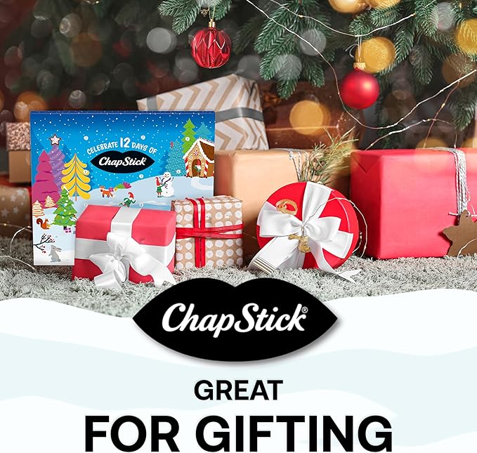 ChapStick 12 Days of Holiday Advent Calendar Lip Balm Gift Set - 0.15 Oz (Pack of 2)