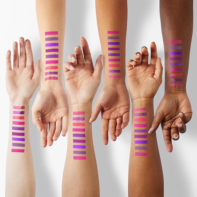 Highly Pigmented Eyeshadow Palette, 9 Color Bright Eye Makeup Palette Colorful Matte Eye Shadow Palettes Long Lasting Waterproof Cruelty-free, Rainbow (Pink)