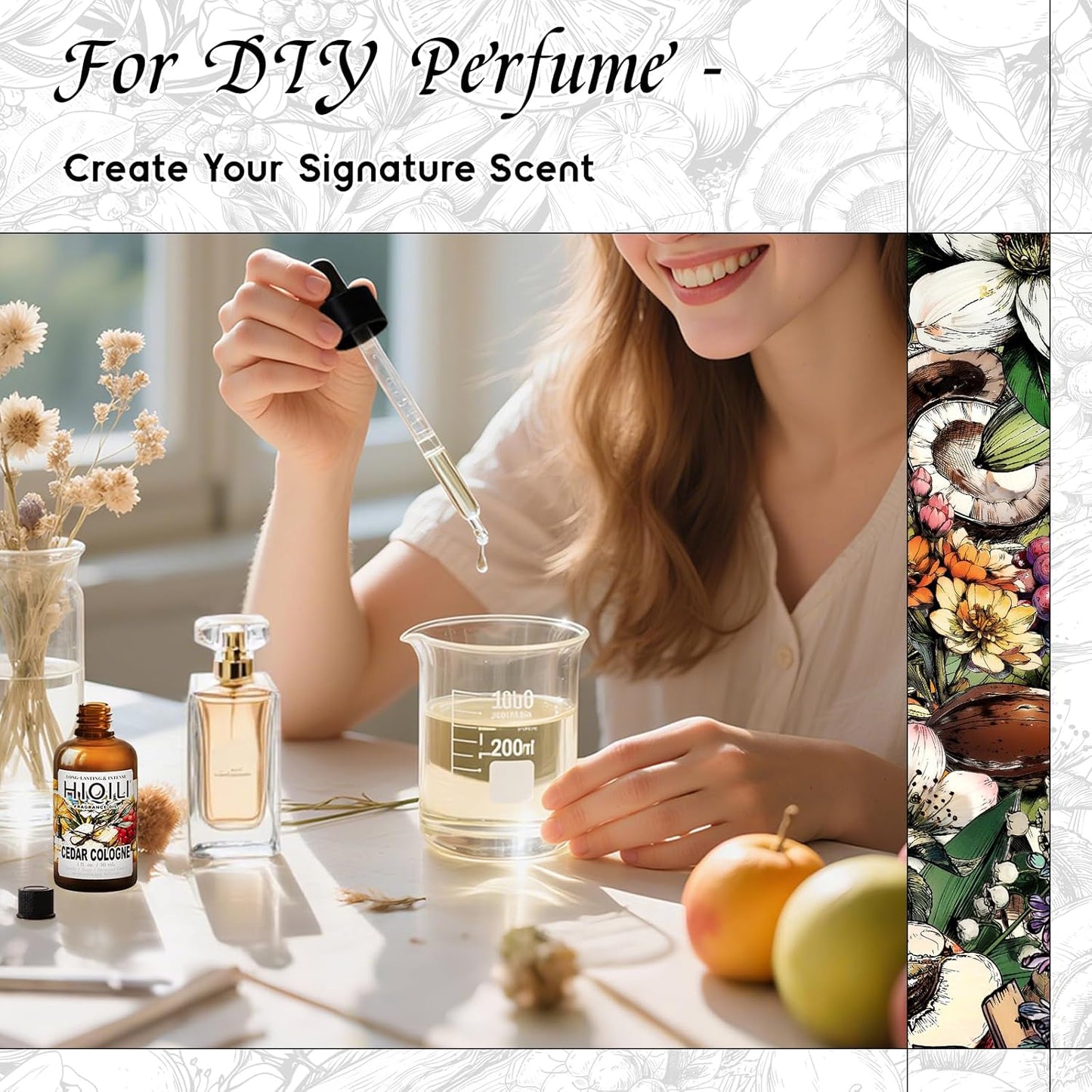 HIQILI Cedar Cologne Fragrance Oil for DIY Candle & Soap Making, Inspired by Alr-Cologne CED.Atls, Long-Lasting, Luxury Hotel Scents for Diffuser - 1 Fl Oz