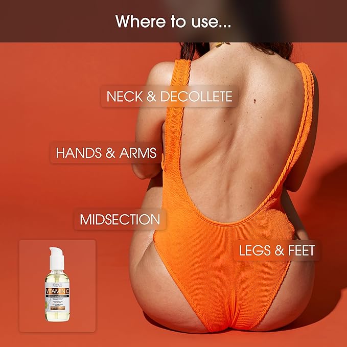 Advanced Clinicals Vitamin C illuminating Body Oil For Women & Men |Vitamin C Oil Skin Care Body Moisturizer With Vitamin E + Botanicals To Help Improve Appearance Of Dark Spots + Dry Skin, 3.8 Fl Oz