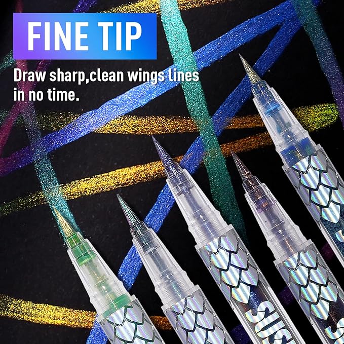 Chameleon Liquid Eyeliner, Blue Purple Metallic Color Shifting Shimmery Eye Liner, Duo-color Waterproof Long Lasting Glitter Eye Makeup Pen Eyeliners (Twilight Iris)