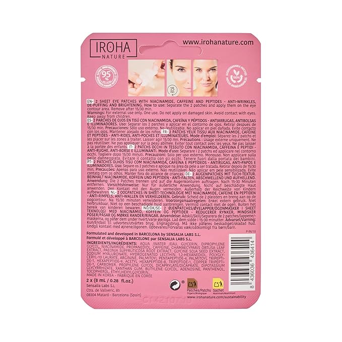 Eye Masks, Reduces Wrinkles, Dark Circles & Puffiness - Pack of 5 Pairs - Hydrating Patches with Niacinamide, Caffeine, Peptides - Vegan, Cruelty-Free, Skincare, Under Eye Treatment, Gift