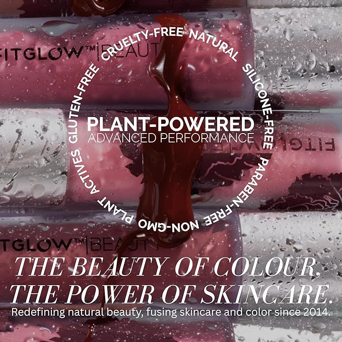 FITGLOW Beauty Lip Colour Serum | Hydrating Lip Gloss | Plumping Anti-Aging Lip Treatment | Natural Shine with Pomegranate Sterols & Collagen | Buildable Color for Dry Chapped Lips | Regal - 10g