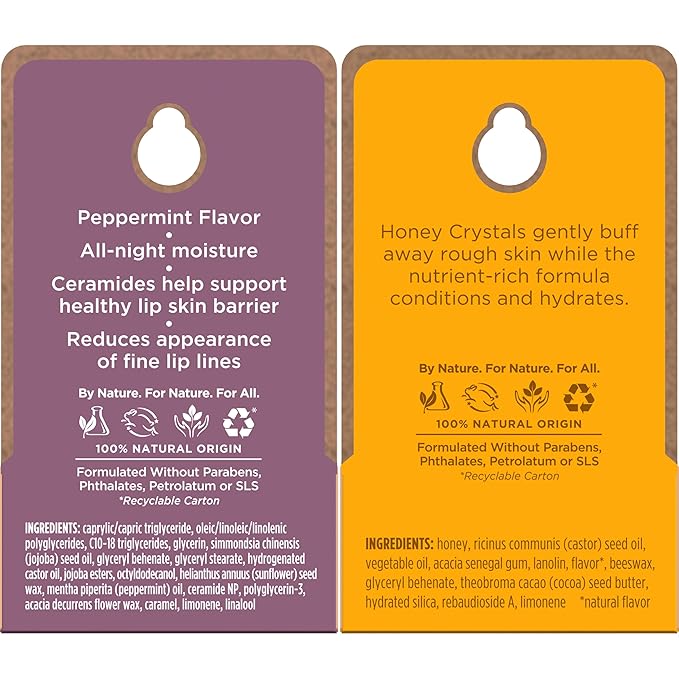 Burt’s Bees Conditioning Lip Scrub and Overnight Intensive Lip Treatment, With Ceramides, College Back to School Dorm Essentials, Exfoliates and Hydrates Lips 8 Hours, Natural Origin, 2 Jars, 0.25 oz