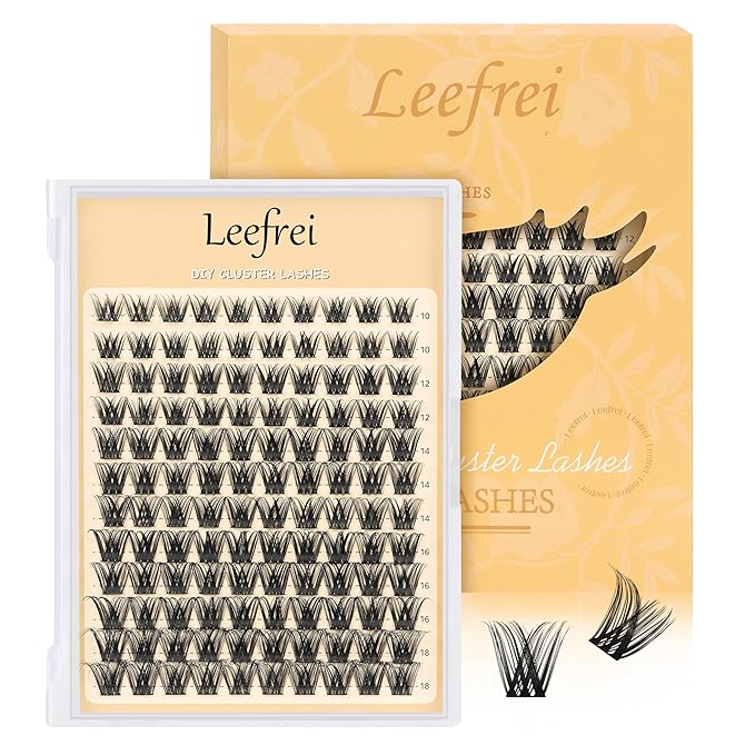 Eyelash Cluster 10-18mm Wispy Eyelash Clusters D Curl DIY Lash Extension Natural Lash Clusters Individual Lashes (LF01 Lashes Only)